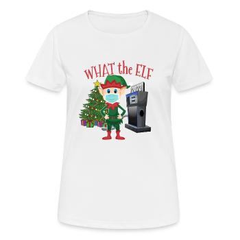 Ce que l’Elfe - Elfe avec masque et pompe à essence - T-shirt respirant Femme - blanc - Devant - AI Model Female 172 dark (172cm)