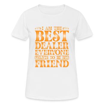 Le meilleur concessionnaire, tout le monde veut être mon ami 1 - T-shirt respirant Femme - blanc - Devant - AI Model Female 172 dark (172cm)