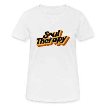 Funk Clothing | Vintage 70er Jahre Kostüm für Soul Musik - Frauen T-Shirt atmungsaktiv - Weiß - Vorne - AI Model Female 172 dark (172cm)
