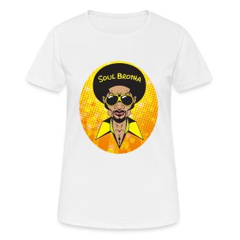 Funk Clothing | Vintage 70er Jahre Kostüm für Soul Musik - Frauen T-Shirt atmungsaktiv - Weiß - Vorne - AI Model Female 172 dark (172cm)