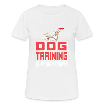 L’éducation canine est mon superpouvoir Cool Retro Designs - T-shirt respirant Femme - blanc - Devant - AI Model Female 172 dark (172cm)