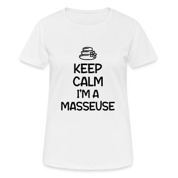 Massage , Masseur , Masseuse , Métier , Job - T-shirt respirant Femme - blanc - Devant - AI Model Female 172 dark (172cm)