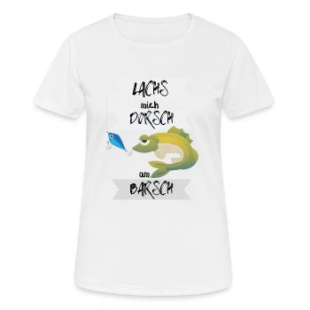 Angler Lachs mich Dorsch am Barsch - Frauen T-Shirt atmungsaktiv - Weiß - Vorne - AI Model Female 172 dark (172cm)