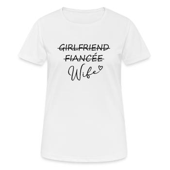 Petite amie Fiancée Femme nouvellement mariée - T-shirt respirant Femme - blanc - Devant - AI Model Female 172 dark (172cm)