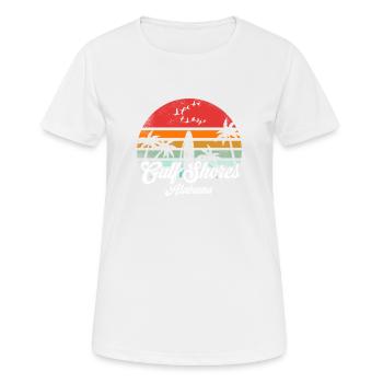 Vintage Gulf Shores Alabama Surfing Retro Surf Pun - Women's Breathable T-Shirt - white - Front - AI Model Female 172 dark (172cm)