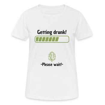 Se saouler s’il vous plaît attendre - T-shirt respirant Femme - blanc - Devant - AI Model Female 172 dark (172cm)