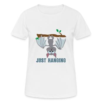 Halloween Niedliche Fledermaus hängt ab Tierchen - Frauen T-Shirt atmungsaktiv - Weiß - Vorne - AI Model Female 172 dark (172cm)