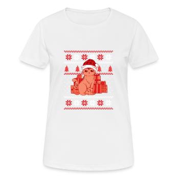 Location de Noël Cap Cat - T-shirt respirant Femme - blanc - Devant - AI Model Female 172 dark (172cm)