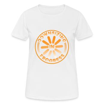 Réduction des effectifs en cours 15 - T-shirt respirant Femme - blanc - Devant - AI Model Female 172 dark (172cm)