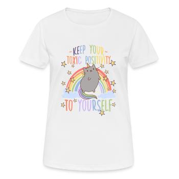 Cynical Anti Rainbow Motif Cat Owner - Women's Breathable T-Shirt - white - Front - AI Model Female 172 dark (172cm)
