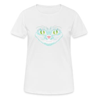 Grinse Katze - Frauen T-Shirt atmungsaktiv - Weiß - Vorne - AI Model Female 172 dark (172cm)