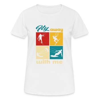 Envolez-vous avec moi. Lifestyle Vintage Design - T-shirt respirant Femme - blanc - Devant - AI Model Female 172 dark (172cm)