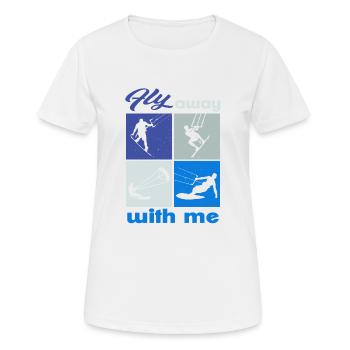 Envolez-vous avec moi. Lifestyle Vintage Design - T-shirt respirant Femme - blanc - Devant - AI Model Female 172 dark (172cm)