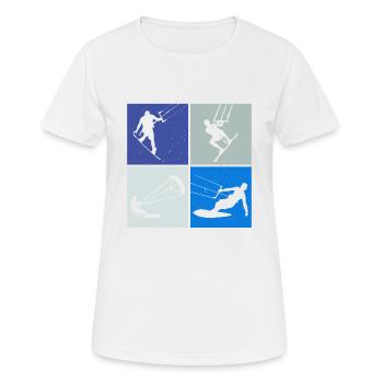 Kite Surfing, Kite Board, Lifestyle Vintage Design - Women's Breathable T-Shirt - white - Front - AI Model Female 172 dark (172cm)