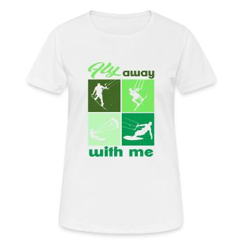 Envolez-vous avec moi. Lifestyle Vintage Design - T-shirt respirant Femme - blanc - Devant - AI Model Female 172 dark (172cm)