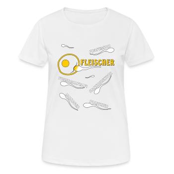 FLEISCHER - Frauen T-Shirt atmungsaktiv - Weiß - Vorne - AI Model Female 172 dark (172cm)
