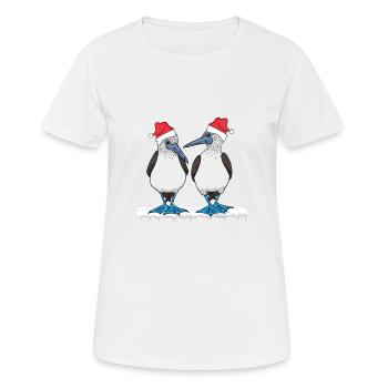 Oiseaux de mer à pieds bleus - T-shirt respirant Femme - blanc - Devant - AI Model Female 172 dark (172cm)