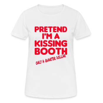 Pretend I'm a Kissing Booth Kiss Kissing - Women's Breathable T-Shirt - white - Front - AI Model Female 172 dark (172cm)