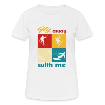 Envolez-vous avec moi. Lifestyle Vintage Design - T-shirt respirant Femme - blanc - Devant - AI Model Female 172 dark (172cm)
