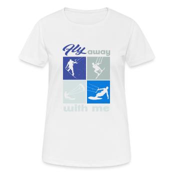 Envolez-vous avec moi. Lifestyle Vintage Design - T-shirt respirant Femme - blanc - Devant - AI Model Female 172 dark (172cm)