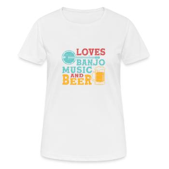 Banjo-musique-cordes de bière-guitare-bluegrass-vendanges de raisin - T-shirt respirant Femme - blanc - Devant - AI Model Female 172 dark (172cm)