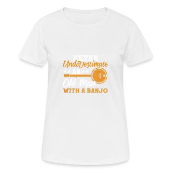 Vieil homme avec un - T-shirt respirant Femme - blanc - Devant - AI Model Female 172 dark (172cm)
