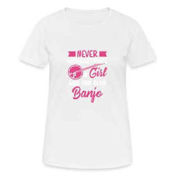 Girl, The Banjo musician guitar bluegrass - Women's Breathable T-Shirt - white - Front - AI Model Female 172 dark (172cm)