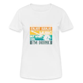 Banjo Drunk Beer Drinker Musicien Guitare - T-shirt respirant Femme - blanc - Devant - AI Model Female 172 dark (172cm)