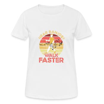 Écoutez Banjos Faster Walking Musician Guitar - T-shirt respirant Femme - blanc - Devant - AI Model Female 172 dark (172cm)