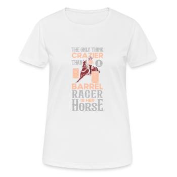 Barrel Racing Rodeo Reitpferd Barrel Racer - Frauen T-Shirt atmungsaktiv - Weiß - Vorne - AI Model Female 172 dark (172cm)