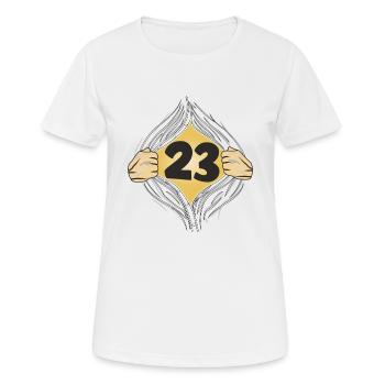 23 PUT ON SHIRT - Women's Breathable T-Shirt - white - Front - AI Model Female 172 dark (172cm)