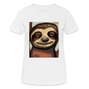 Portrait paresseux Drôle de cubisme - T-shirt respirant Femme - blanc - Devant - AI Model Female 172 dark (172cm)