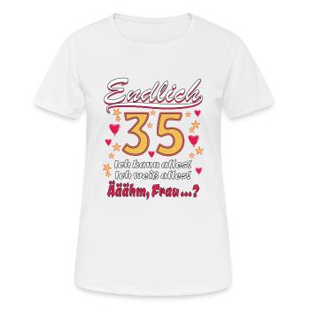 ENDLICH 35 - Frauen T-Shirt atmungsaktiv - Weiß - Vorne - AI Model Female 172 dark (172cm)