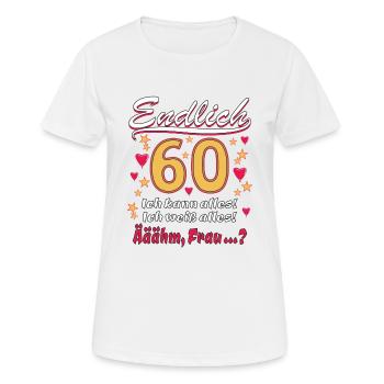 ENDLICH 60 - Frauen T-Shirt atmungsaktiv - Weiß - Vorne - AI Model Female 172 dark (172cm)