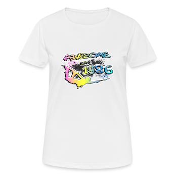 Génial depuis 1986. Style de vie de wakeboard - T-shirt respirant Femme - blanc - Devant - AI Model Female 172 dark (172cm)