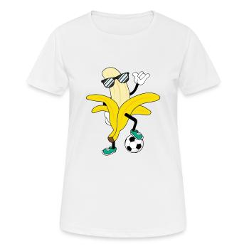 Football Banane Cool Football Footballeur Attaquant Coupe du Monde - T-shirt respirant Femme - blanc - Devant - AI Model Female 172 dark (172cm)