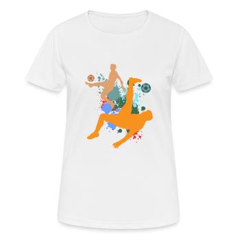 Football Footballeur Attaquant Garçons Coupe du Monde Hommes - T-shirt respirant Femme - blanc - Devant - AI Model Female 172 dark (172cm)