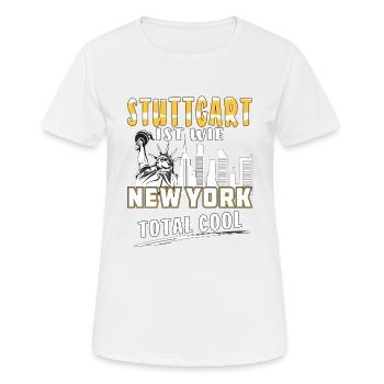 STUTTGART IST WIE NEW YORK - Frauen T-Shirt atmungsaktiv - Weiß - Vorne - AI Model Female 172 dark (172cm)