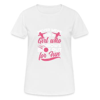 A Girl, The Shot Put Athletics Shot - Women's Breathable T-Shirt - white - Front - AI Model Female 172 dark (172cm)