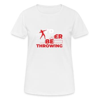 Je préfère lancer le lancer du poids d’athlétisme - T-shirt respirant Femme - blanc - Devant - AI Model Female 172 dark (172cm)