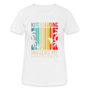 Le kitesurf déverrouille mon style de vie superpuissant - T-shirt respirant Femme - blanc - Devant - AI Model Female 172 dark (172cm)