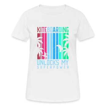 Le kitesurf déverrouille mon style de vie superpuissant - T-shirt respirant Femme - blanc - Devant - AI Model Female 172 dark (172cm)