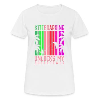 Le kitesurf déverrouille mon style de vie superpuissant - T-shirt respirant Femme - blanc - Devant - AI Model Female 172 dark (172cm)