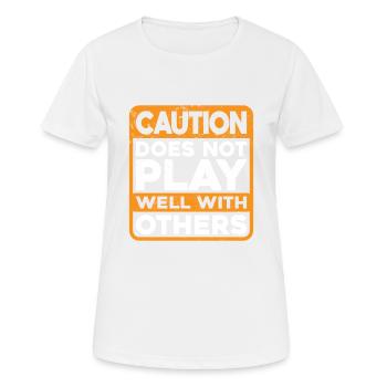 La prudence ne joue pas bien avec les autres 38 - T-shirt respirant Femme - blanc - Devant - AI Model Female 172 dark (172cm)