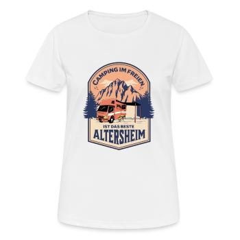 Camping Im Freien Ist Das Bessere Altersheim - Frauen T-Shirt atmungsaktiv - Weiß - Vorne - AI Model Female 172 dark (172cm)