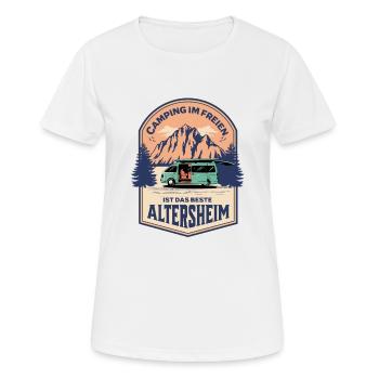 Camping Im Freien Ist Das Bessere Altersheim - Frauen T-Shirt atmungsaktiv - Weiß - Vorne - AI Model Female 172 dark (172cm)