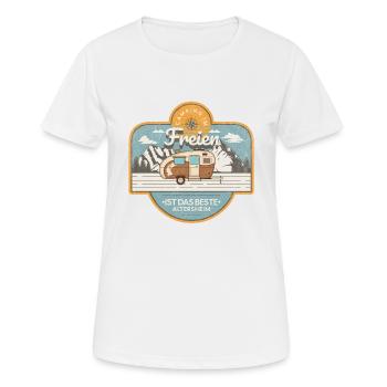 Camping Im Freien Ist Das Bessere Altersheim - Frauen T-Shirt atmungsaktiv - Weiß - Vorne - AI Model Female 172 dark (172cm)