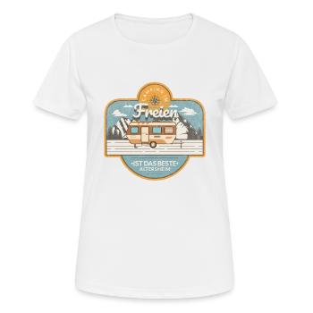 Camping Im Freien Ist Das Bessere Altersheim - Frauen T-Shirt atmungsaktiv - Weiß - Vorne - AI Model Female 172 dark (172cm)