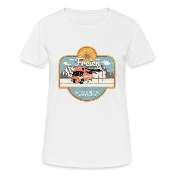 Camping Im Freien Ist Das Bessere Altersheim - Frauen T-Shirt atmungsaktiv - Weiß - Vorne - AI Model Female 172 dark (172cm)
