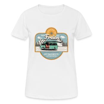 Camping Im Freien Ist Das Bessere Altersheim - Frauen T-Shirt atmungsaktiv - Weiß - Vorne - AI Model Female 172 dark (172cm)